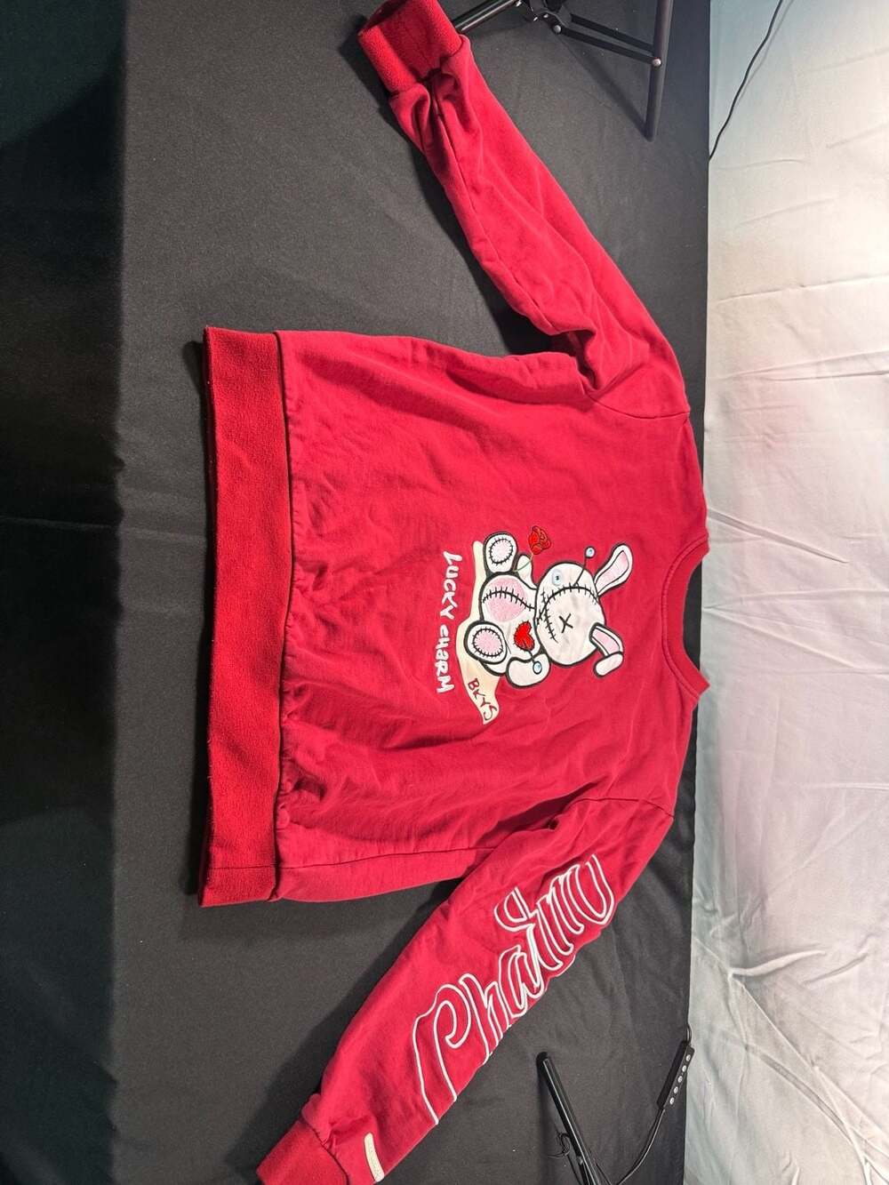 BKYS Lucky Charm Red Voodoo Bunny Sweatshirt Size Large